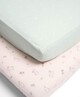 Lilybelle 2 Cot/Bed Fitted Sheets - Pink/Aqua image number 1