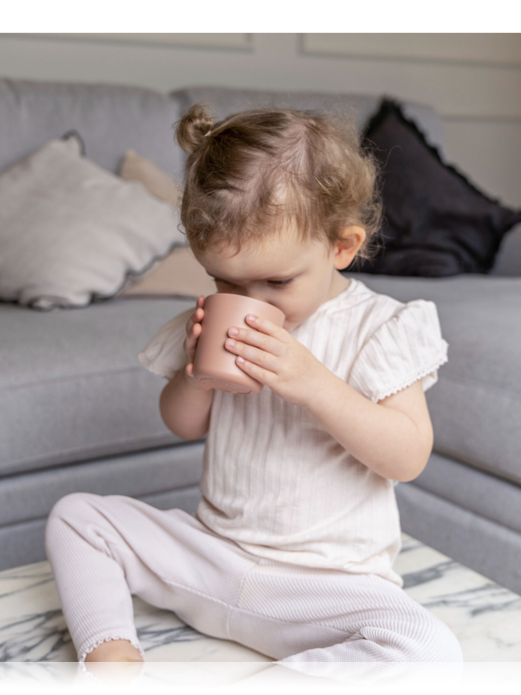 Citron Bio Based Cup Set of 4 - Pink/Cream image number 3