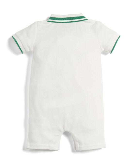 Green Football Embroidered Romper image number 2