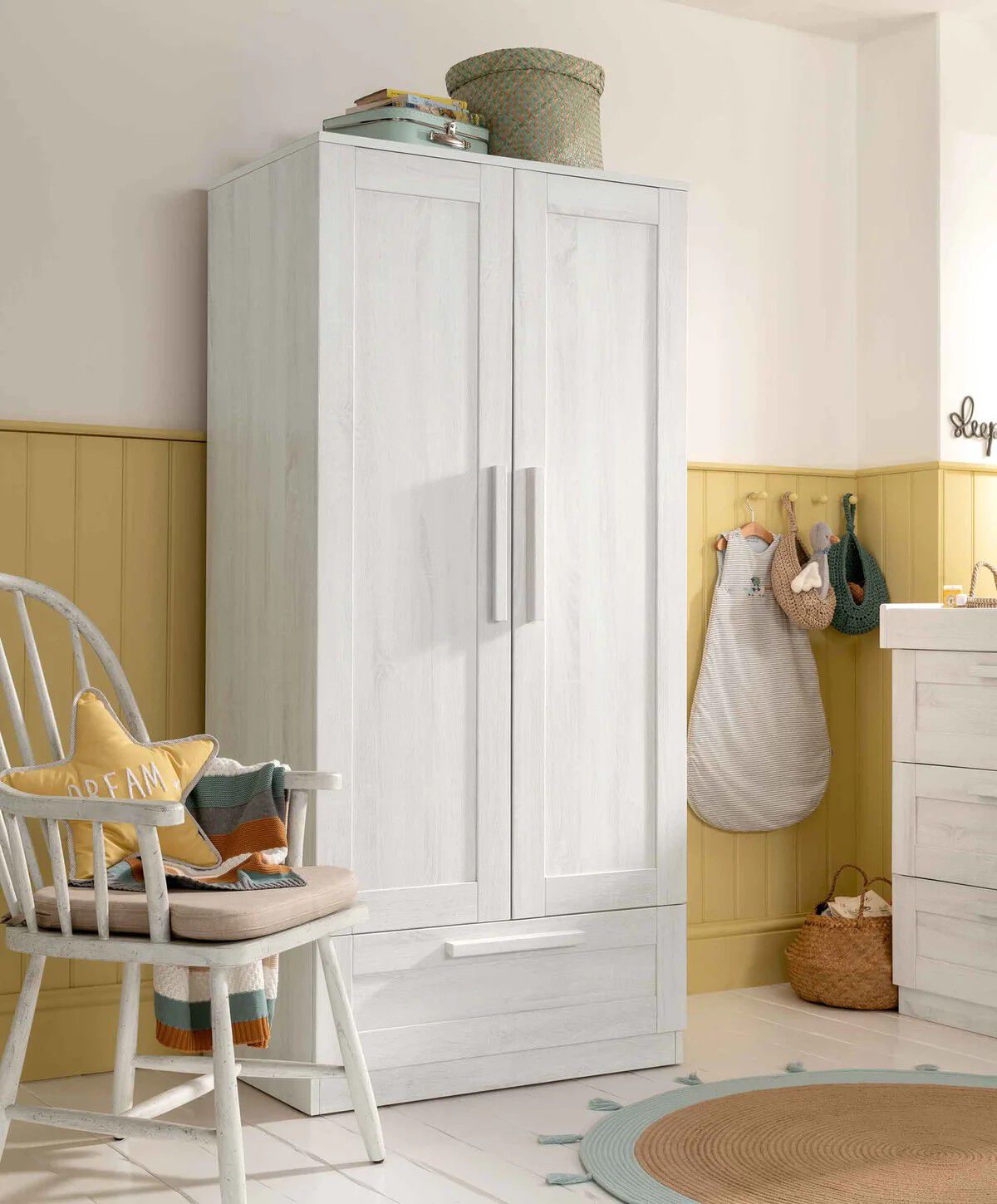 Atlas 2 Piece Cotbed Set with Wardrobe- White image number 2