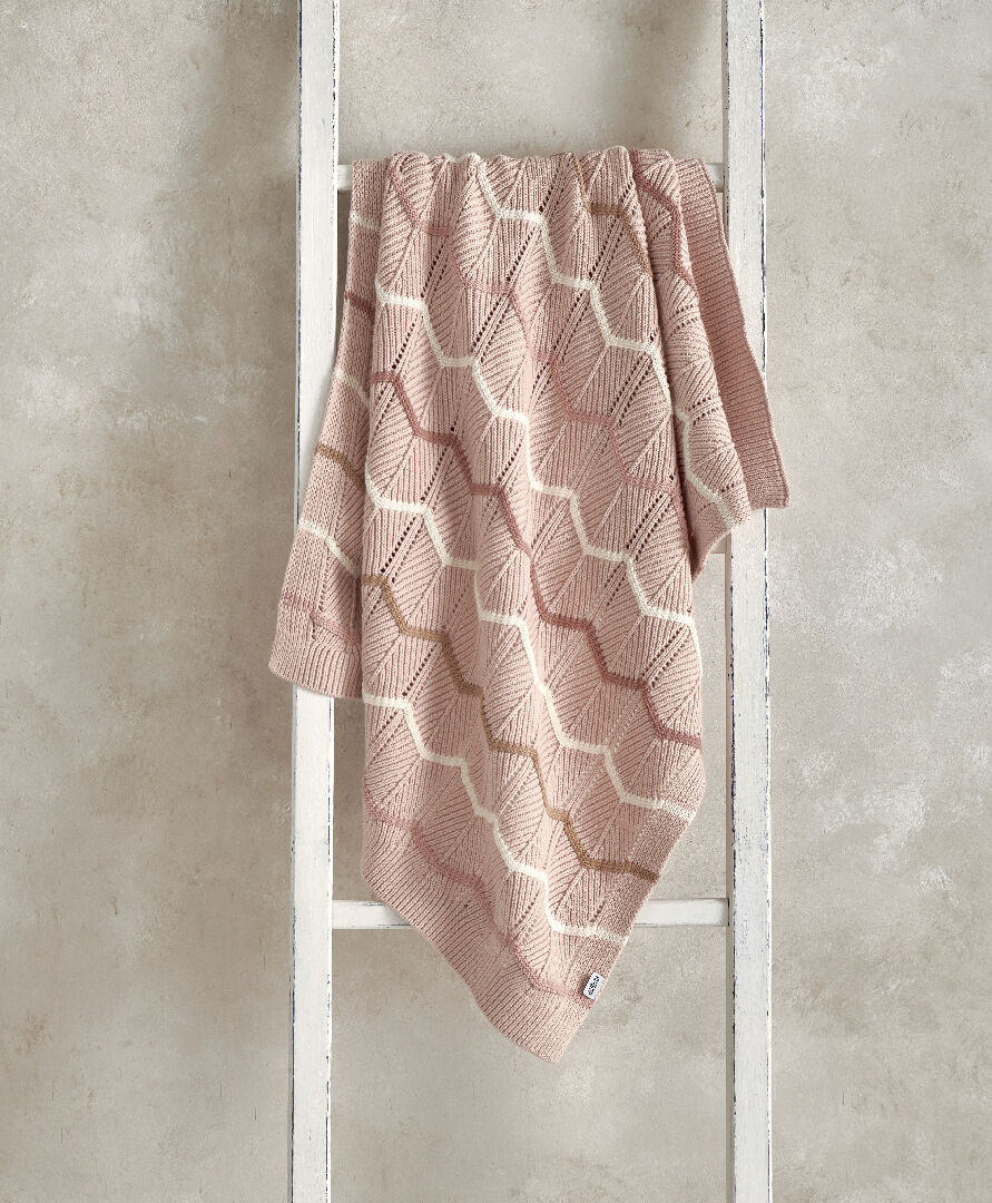 Knitted Blanket - Pink Wave