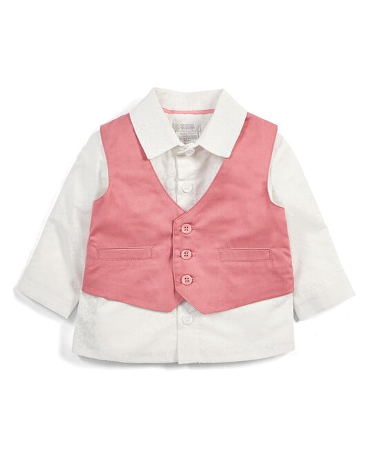 Pink Shirt & Waistcoat Set - 2 Piece image number 1