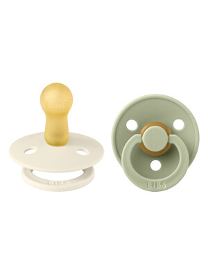 Bibs Colour Pacifier 2 Pack Latex S2 - Ivory / Sage