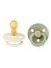Bibs Colour Pacifier 2 Pack Latex S2 - Ivory / Sage image number 1