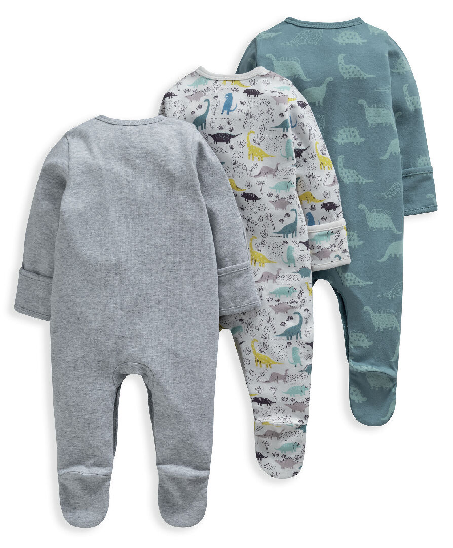 Dinosaur Sleepsuits 3 Pack image number 2