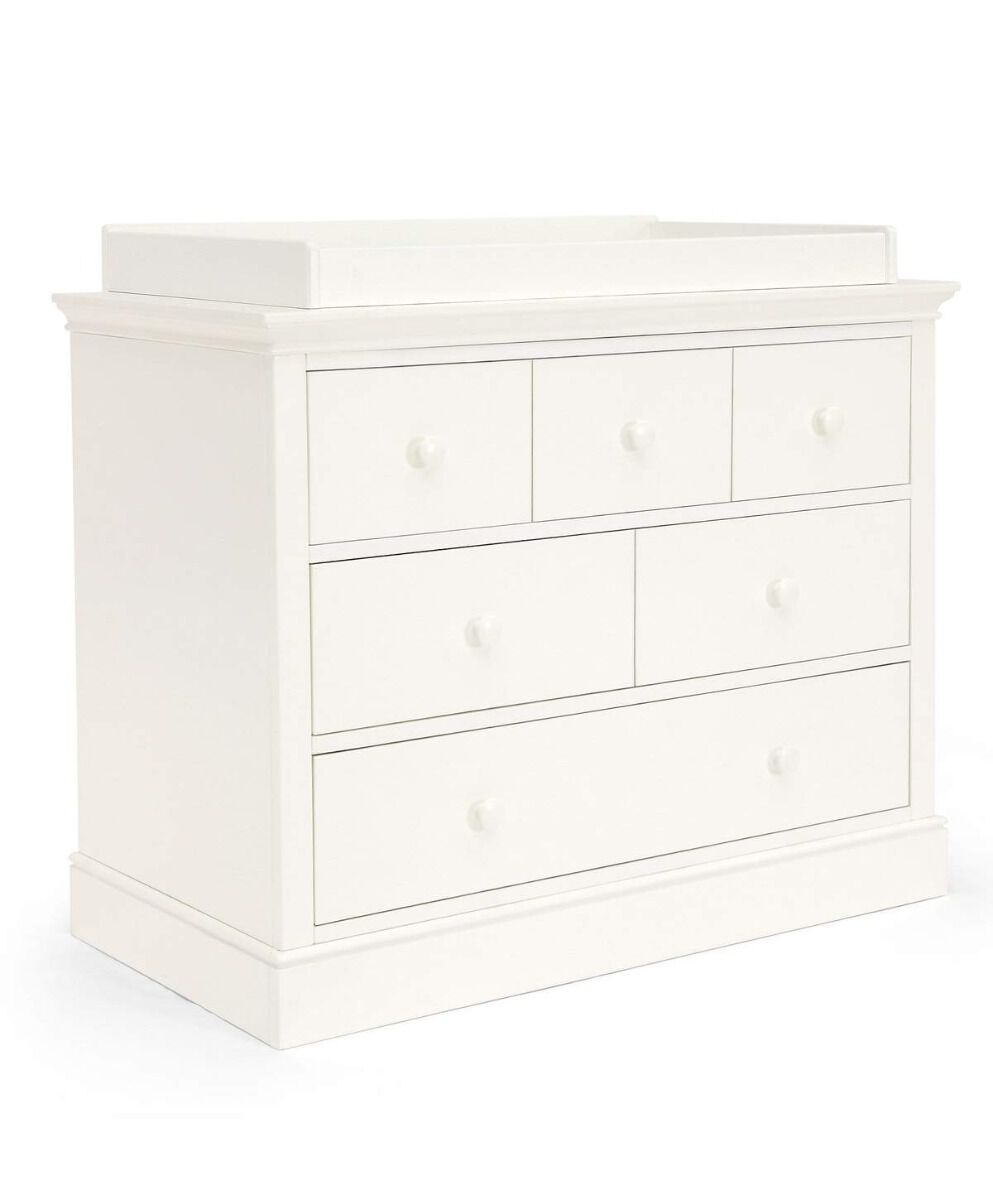 Oxford Wooden 6 Drawer Dresser &amp; Baby Changing Unit - White image number 5