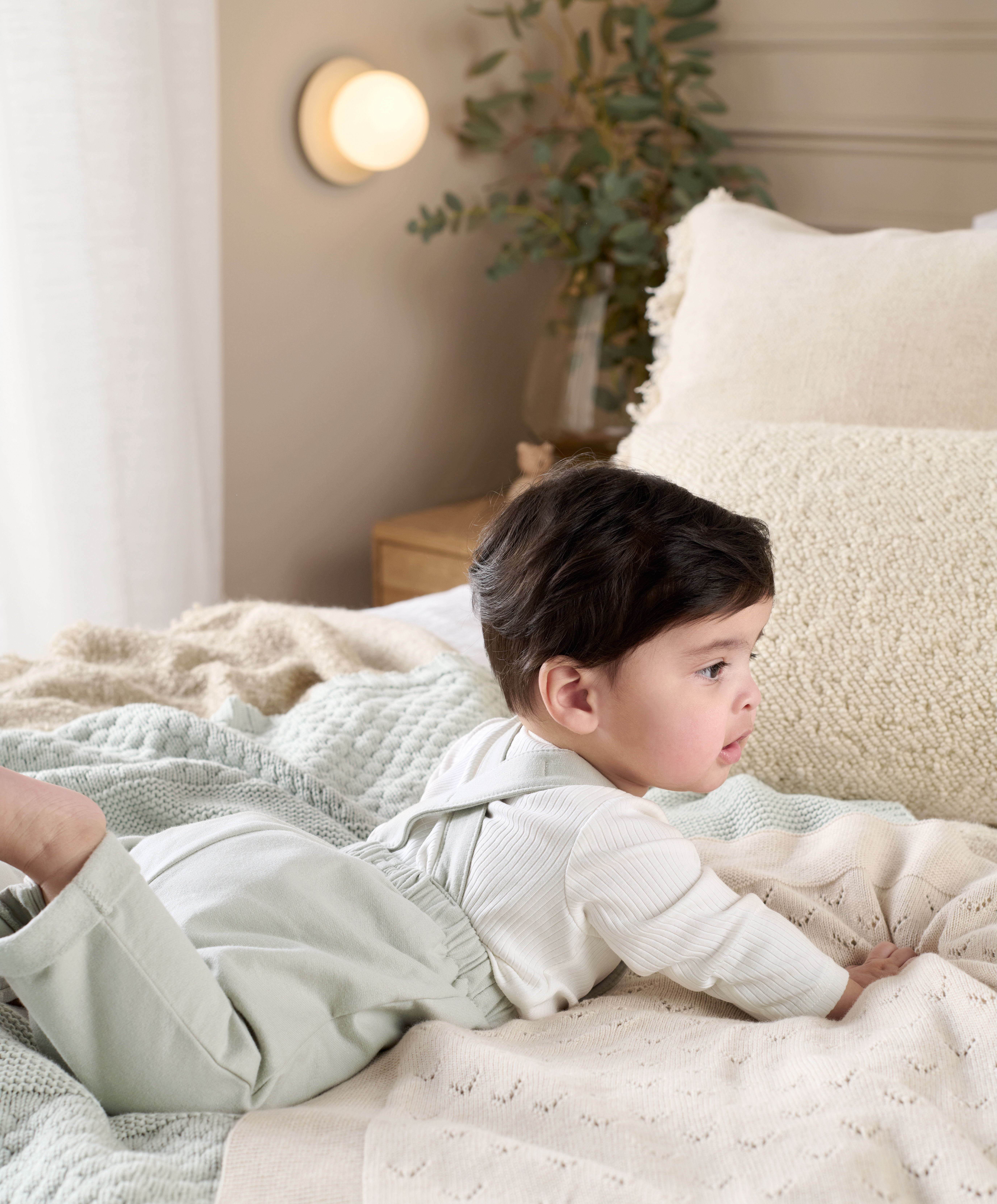 Bodysuit & Jersey Dungarees Outfit Set - Green image number 8