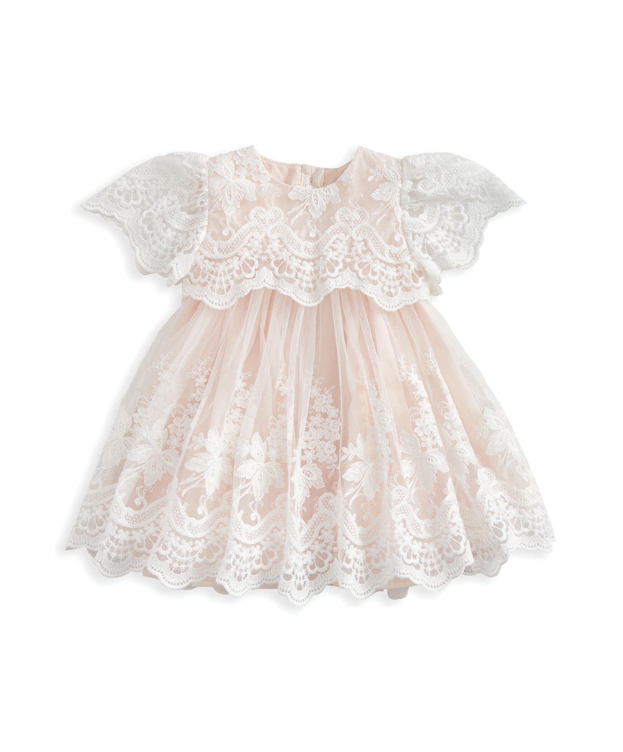 Pink Lace Frill Sleeve Dress image number 2