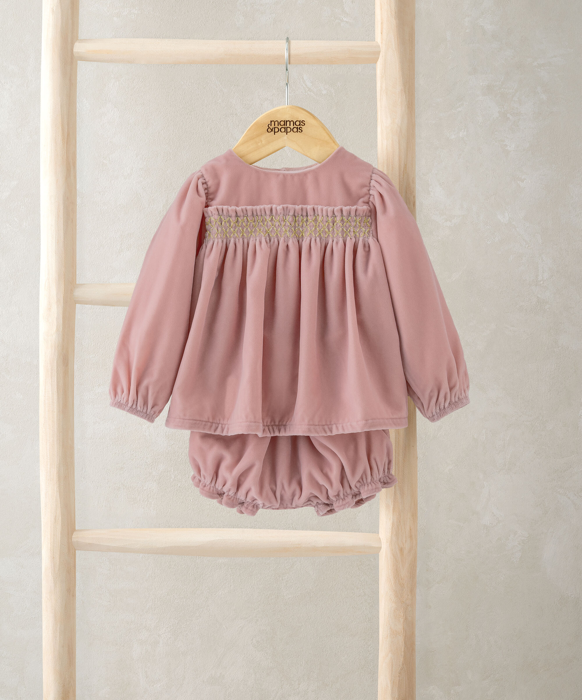 Smock Velvet Dress & Bloomers image number 1