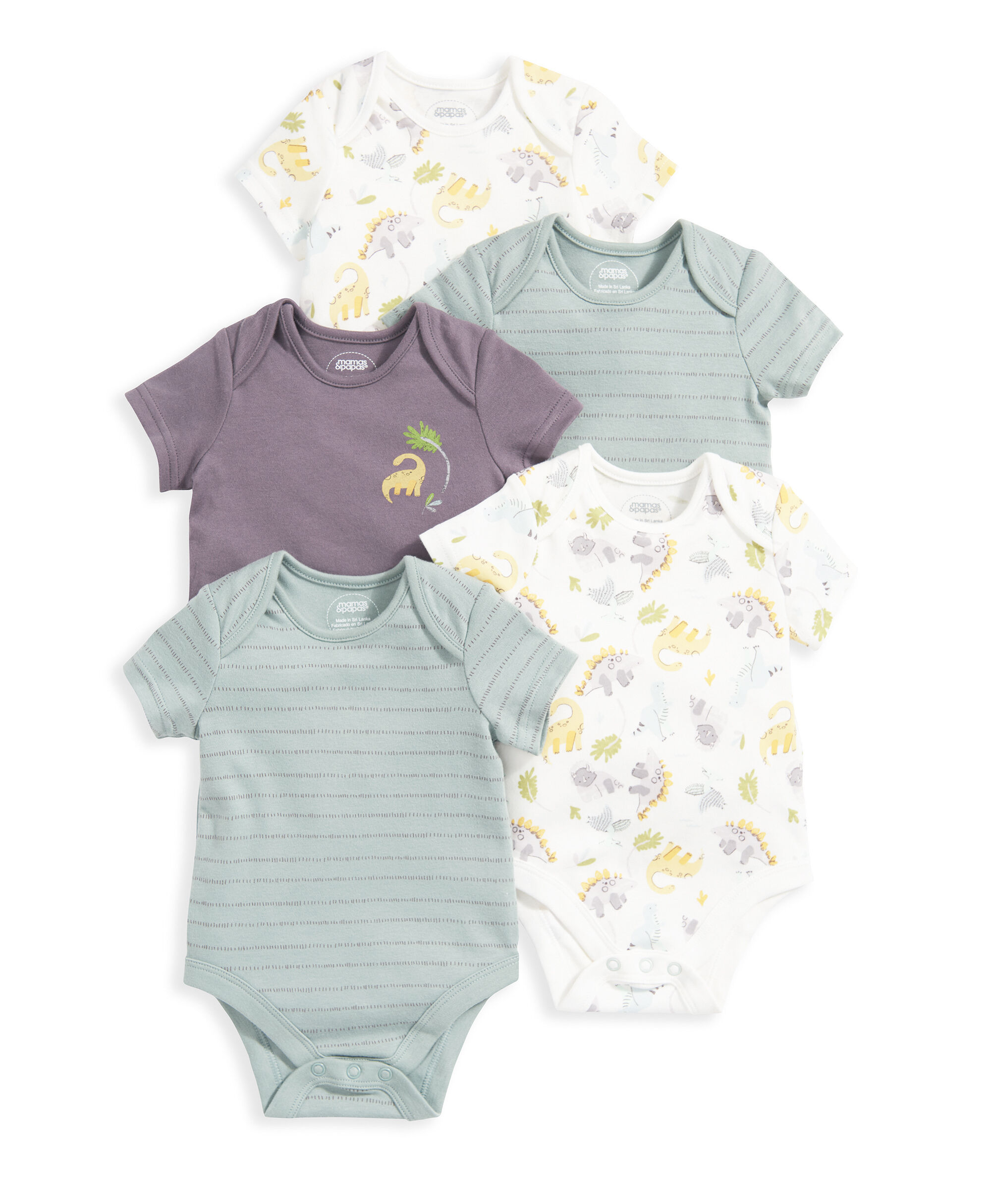 Dinosaur Bodysuits (Set of 5) - Blue image number 2