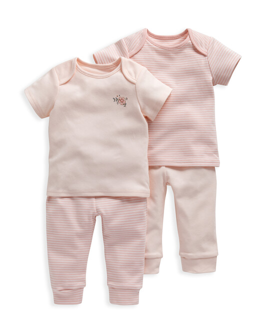 Pink Stripe Pyjamas 2 Pack image number 1