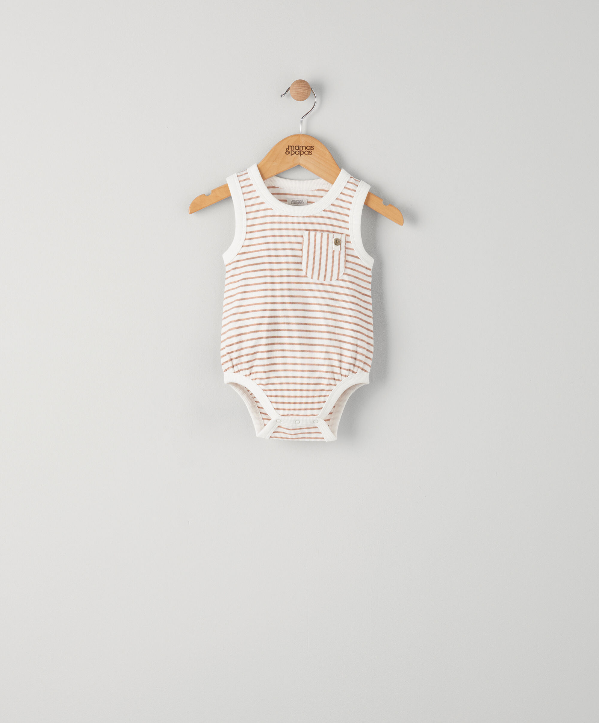 Striped Pocket Detail Bodysuit image number 1