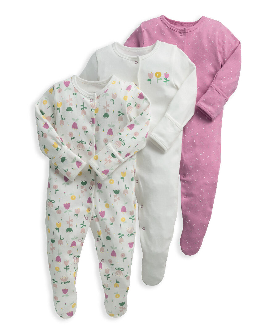 Modern Floral Sleepsuits 3 Pack image number 1