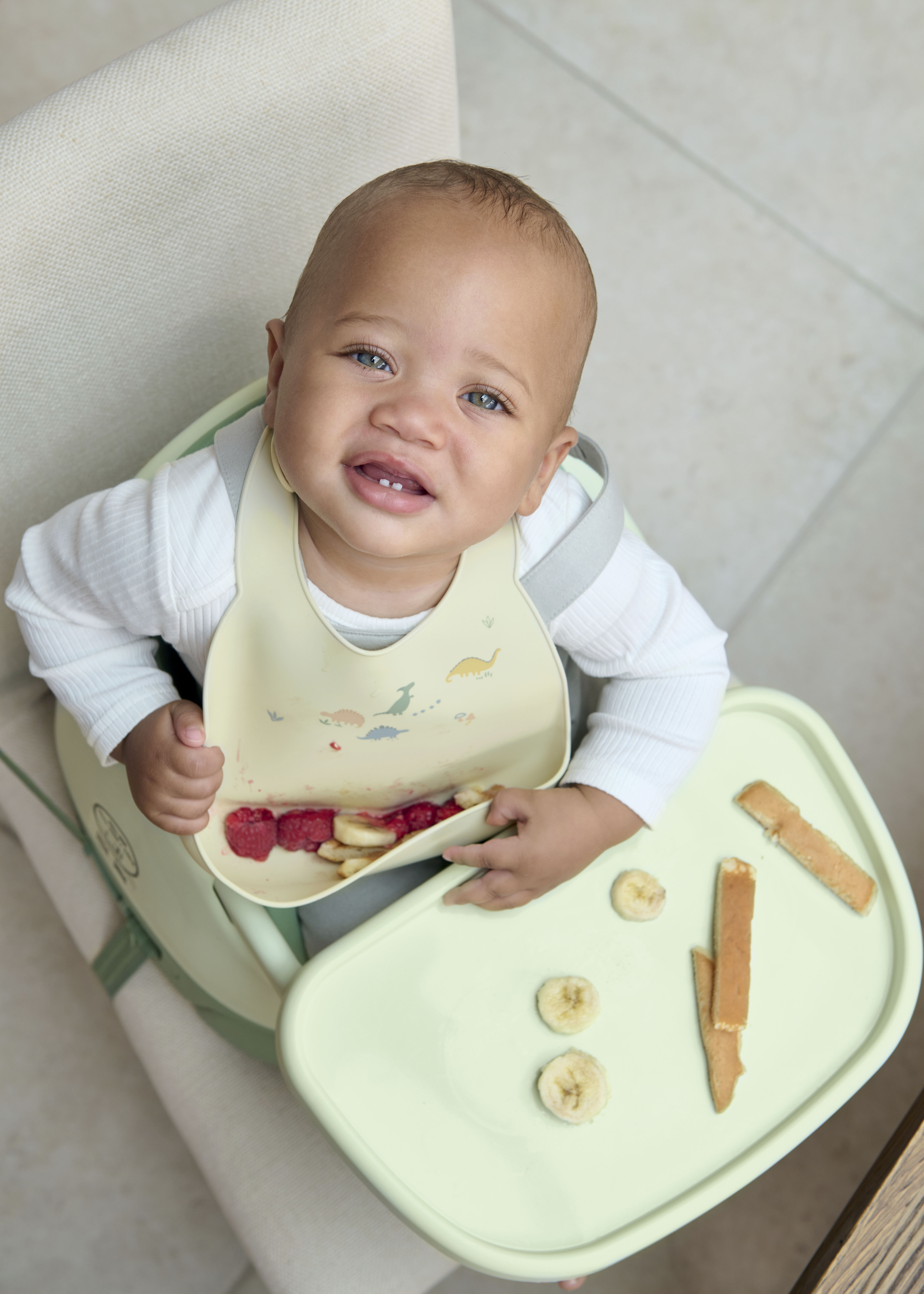 Silicone Bibs (Pack of 2) - Dino Teal image number 3