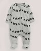 Bear Print Zip Detail All-In-One Grey- New Born image number 1
