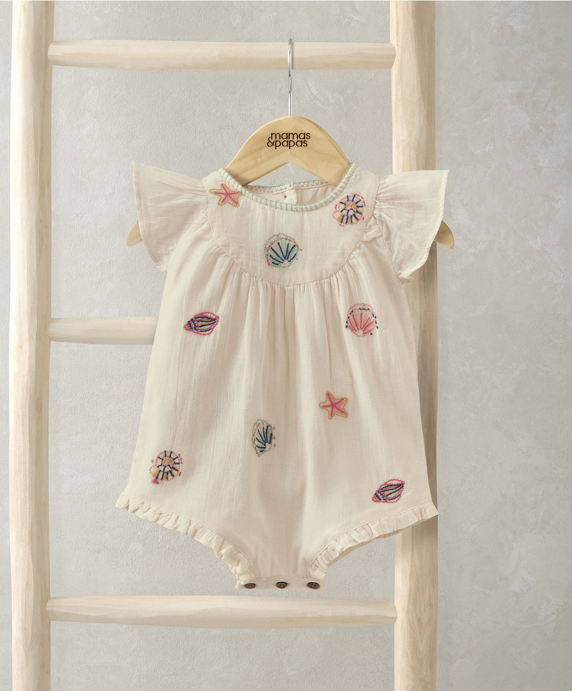 Pink Embroidered Romper image number 1