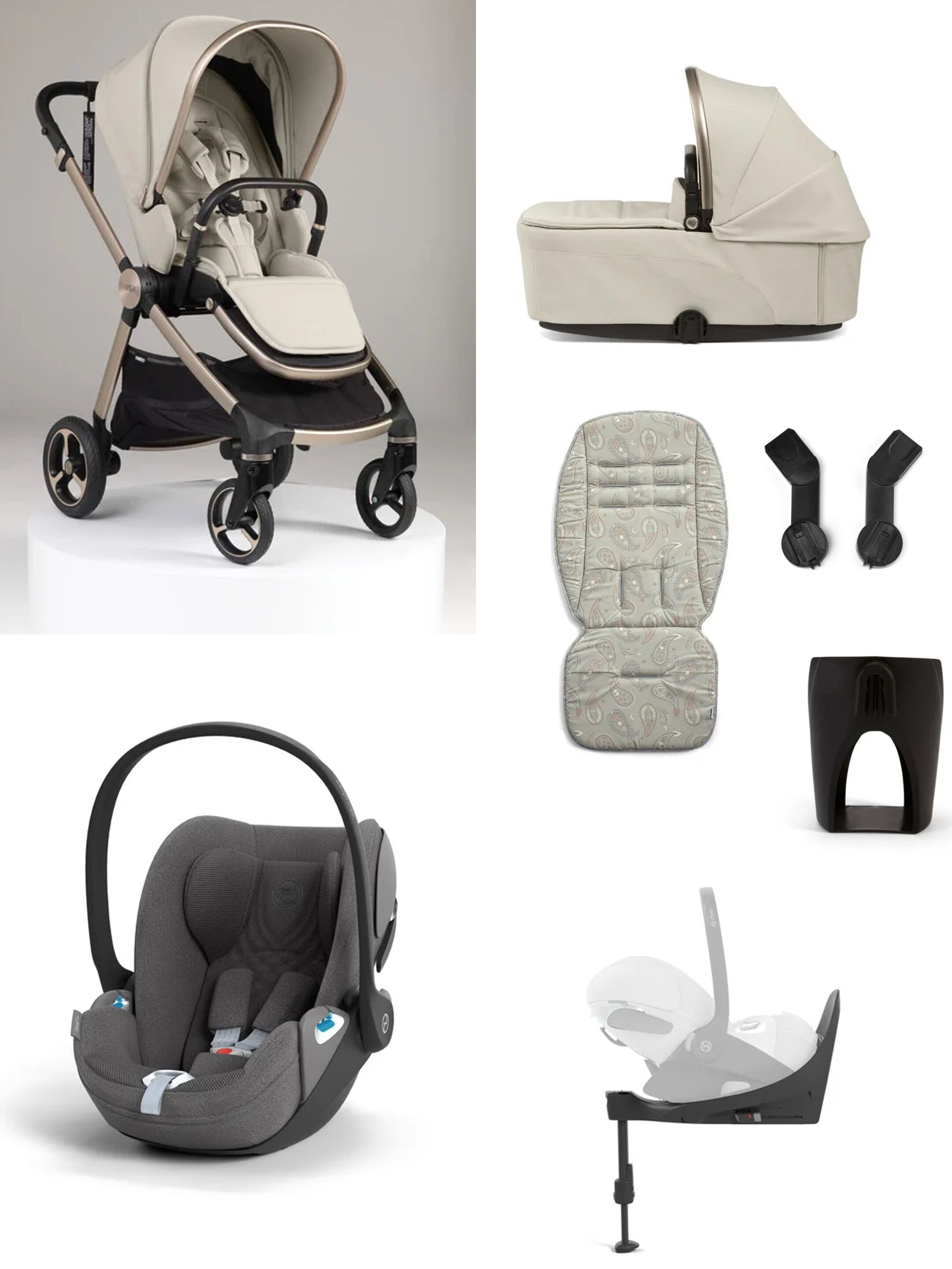 Vardo Shell Pushchair 7 Piece Bundle with Cybex Car Seat image number 1