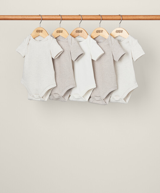 Welcome to the World Bodysuits (Pack of 5) - Sand image number 1