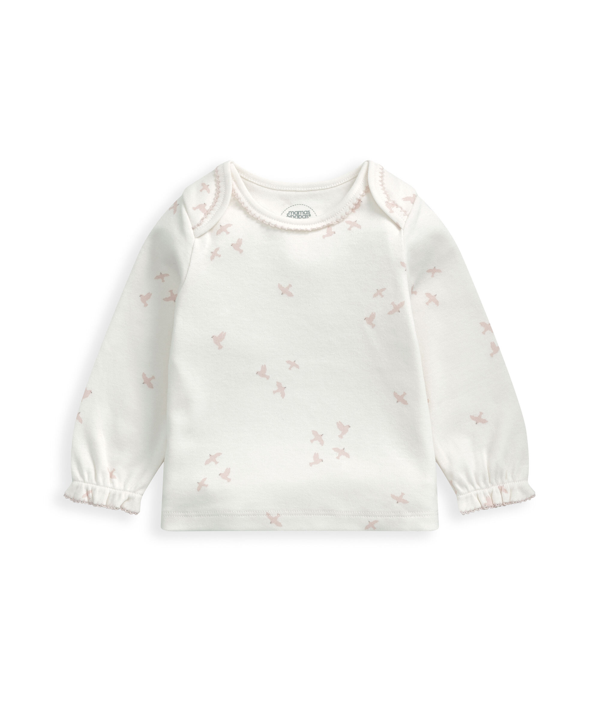 Birds Flock Jersey Pyjamas - Pink and Cream image number 3