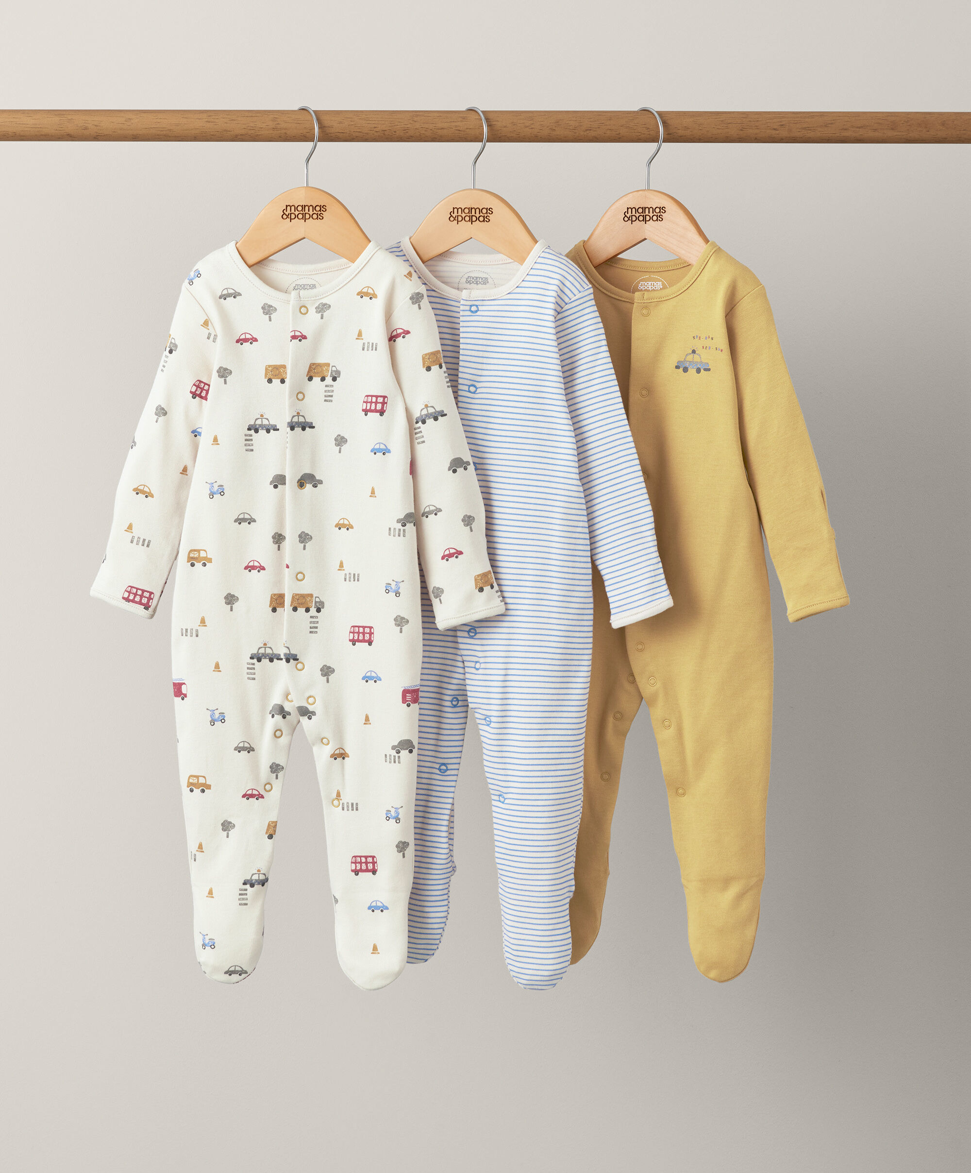 3 pack Brum Brum Sleepsuits image number 1