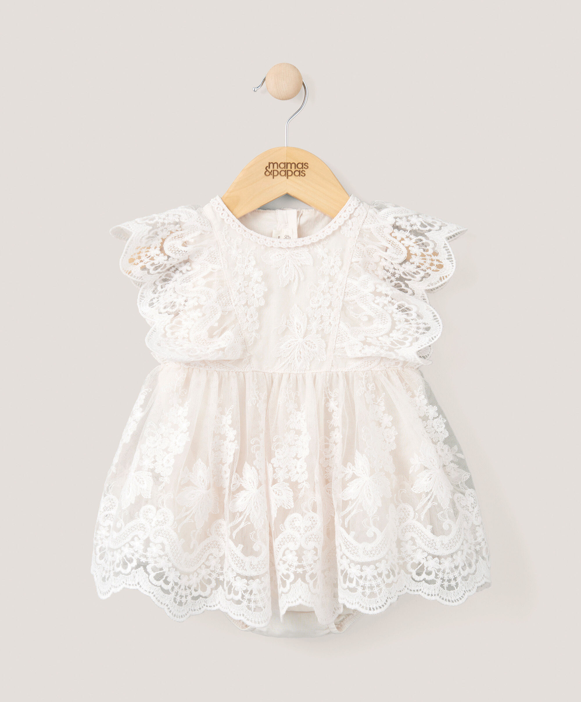 Lace Frill Romper - Rose Gold image number 1