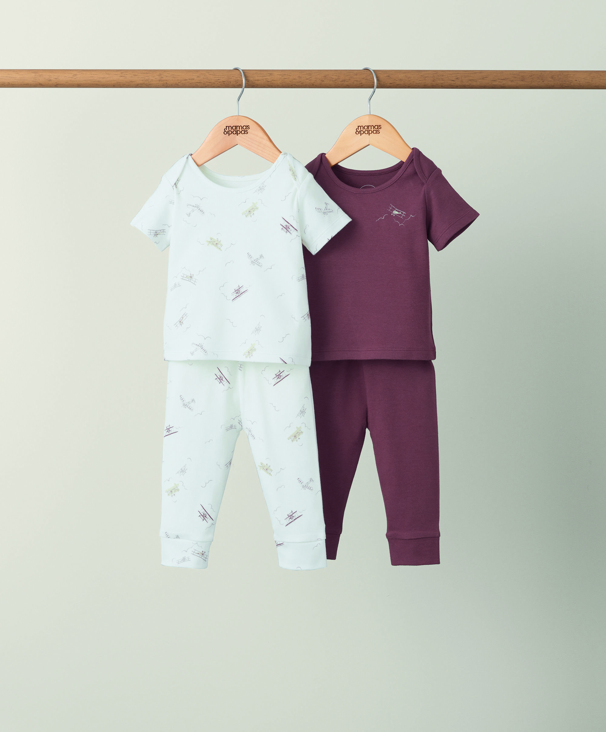 2 pack Nostalgic Travels Jersey Pyjamas image number 1