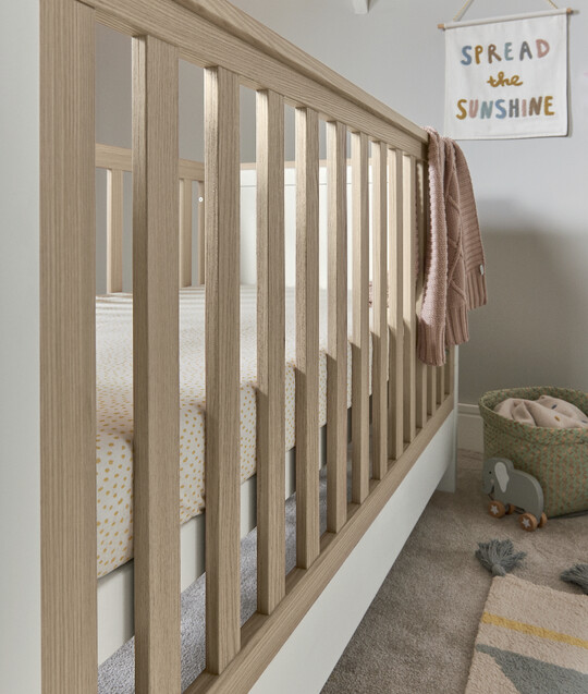 Harwell Cot Bed White/Oak image number 3