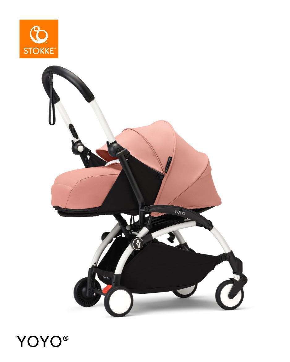 Stokke YOYO3 White Frame with 0+ Newborn Pack Ginger image number 1