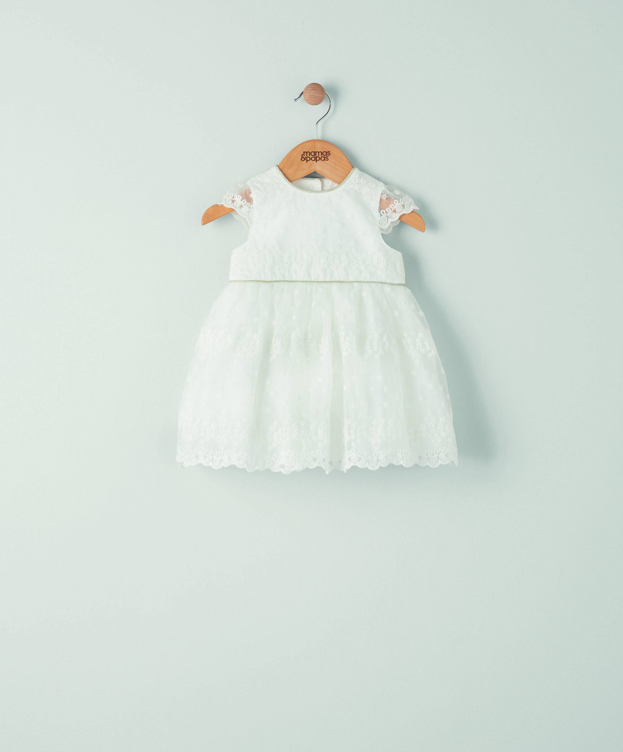 White Organza Embroidered Dress image number 1