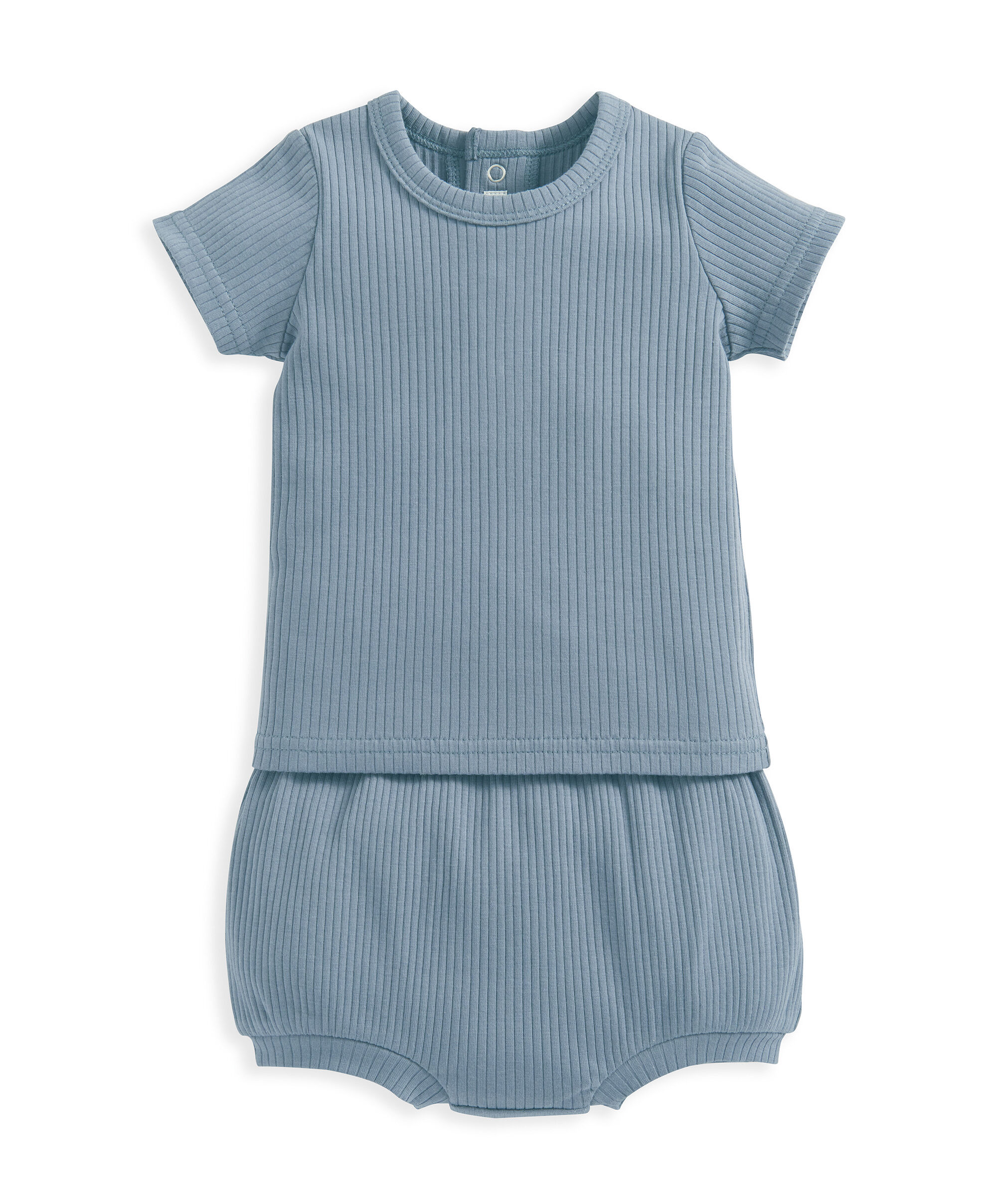 Petrol Blue Rib Short Set - 2 Piece Set image number 2