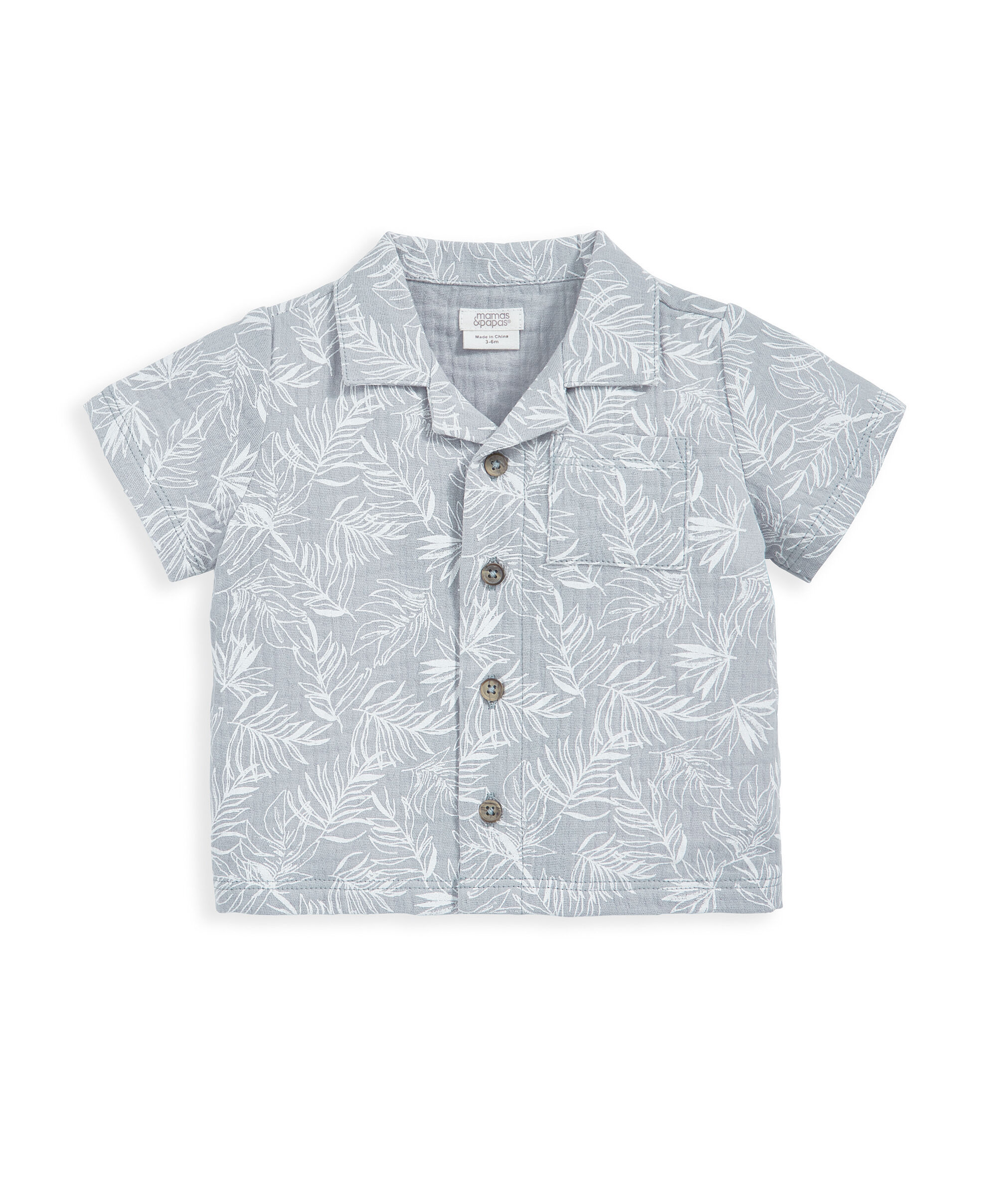 2 Piece Palm Shirt and Shorts Co-Ord Set - Blue image number 3