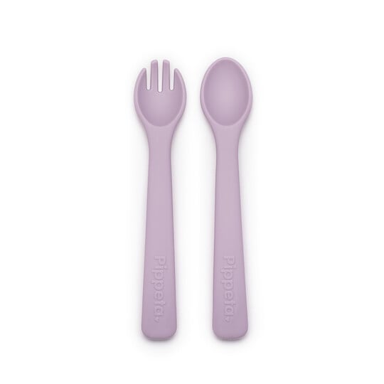 Pippeta Silicone Spoon & Fork - Lilac image number 1