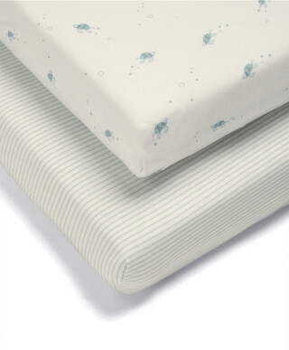 Turtle Cotbed Fitted Sheets - 2 Pack