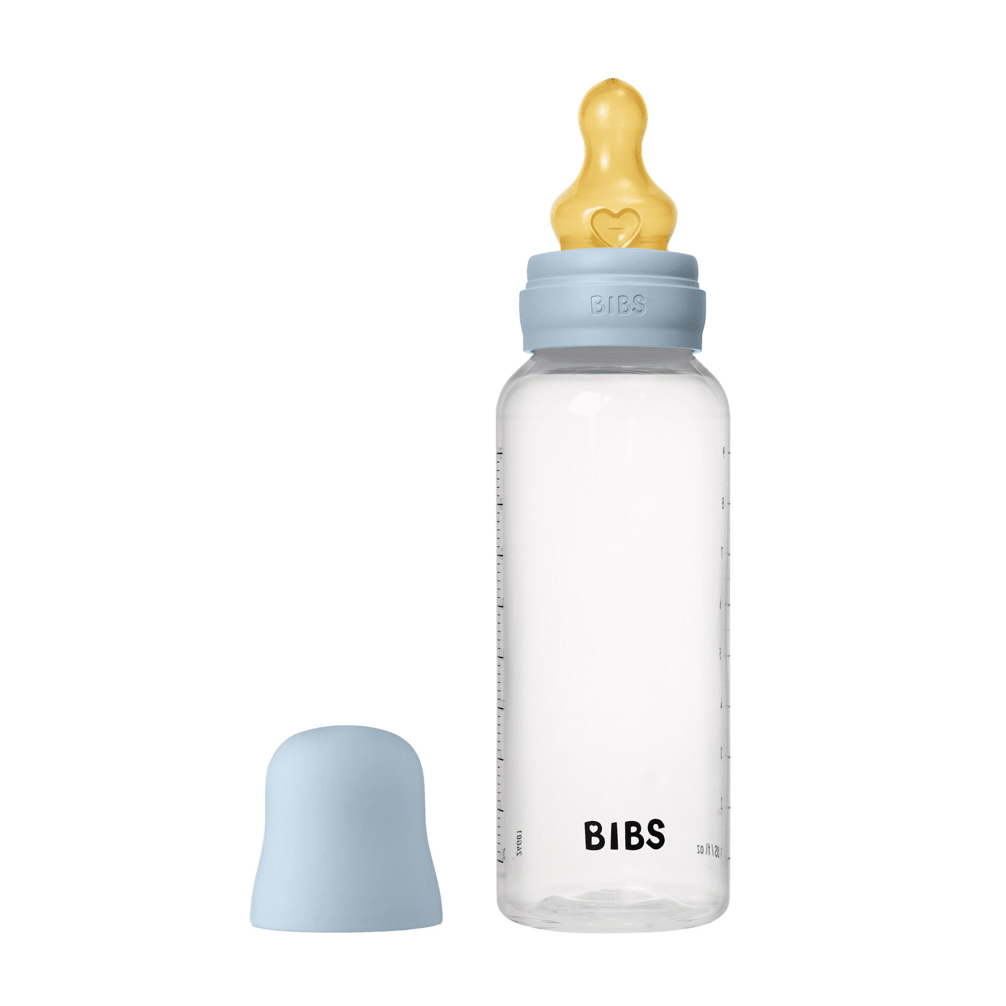 BIBS Baby Bottle Round Nipple Latex 1 Pack 270 Ml Medium Flow Baby Blue image number 2