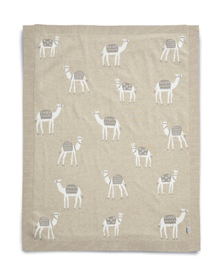Knitted Blanket (70x90cm) - Sand Multicolor Camel
