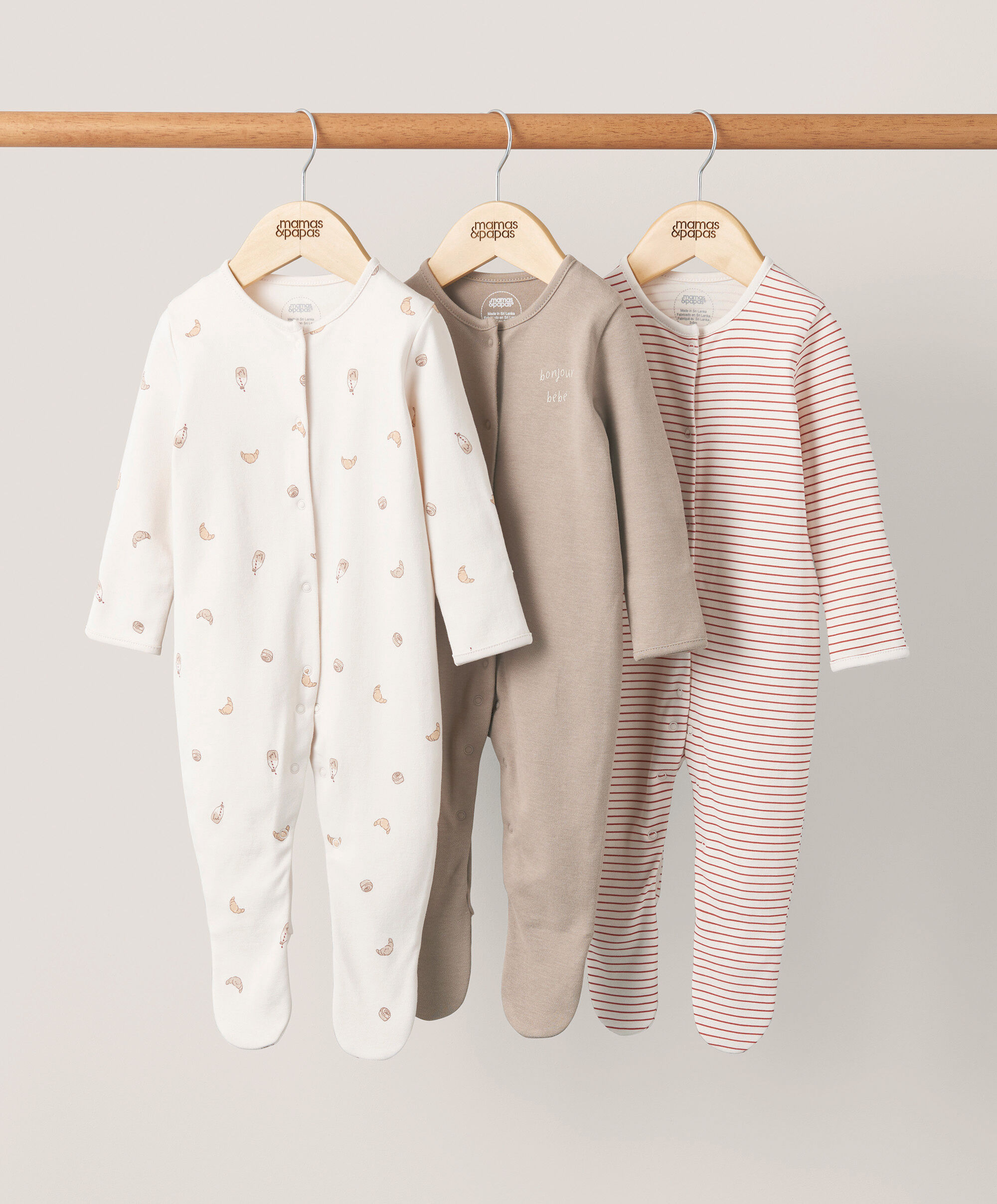 Bonjour Bebe Parisian Sleepsuits (Set of 3) image number 1