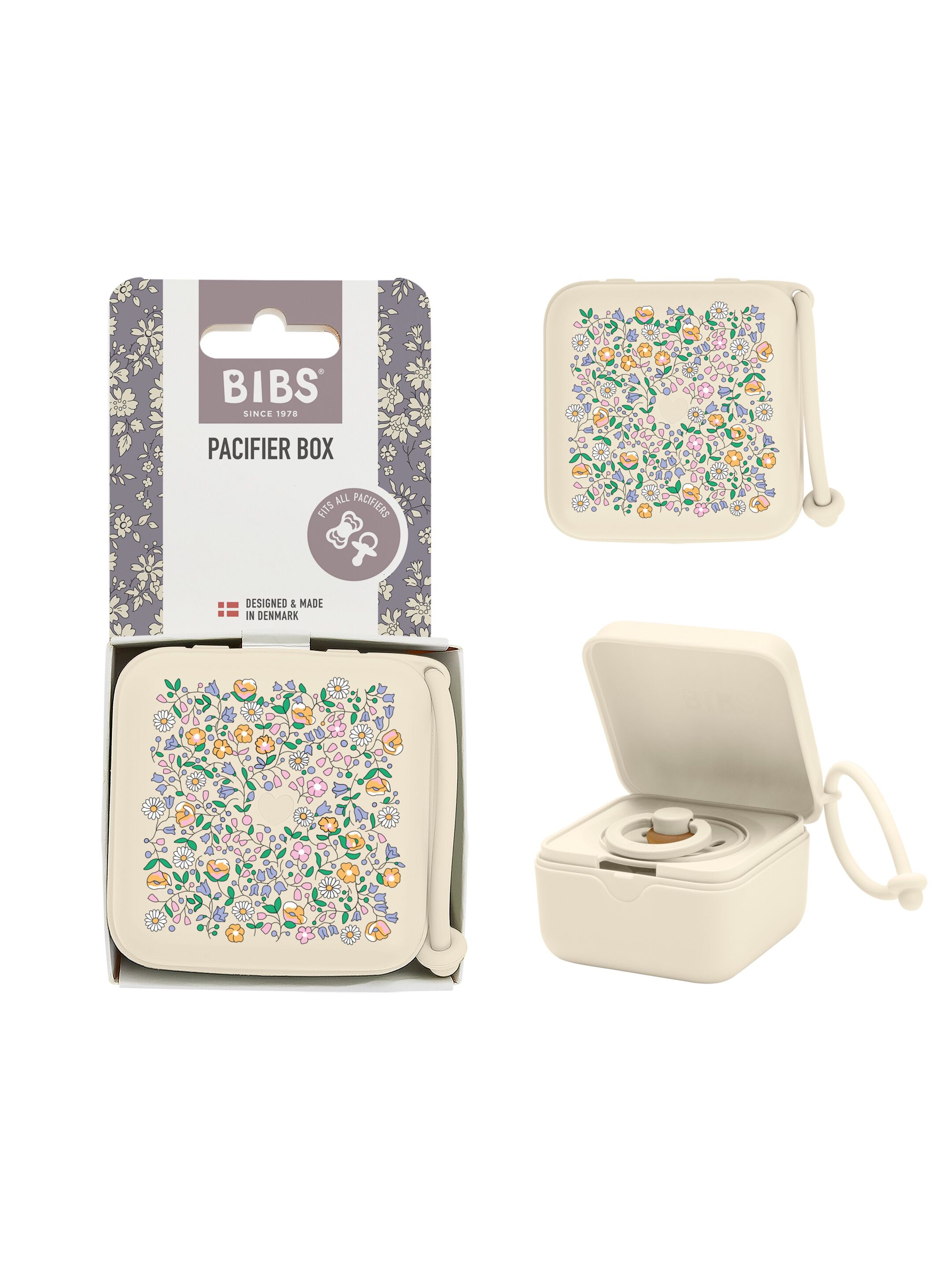 BIBS X Liberty Pacifier Box Chloe Meadow Ivory image number 1