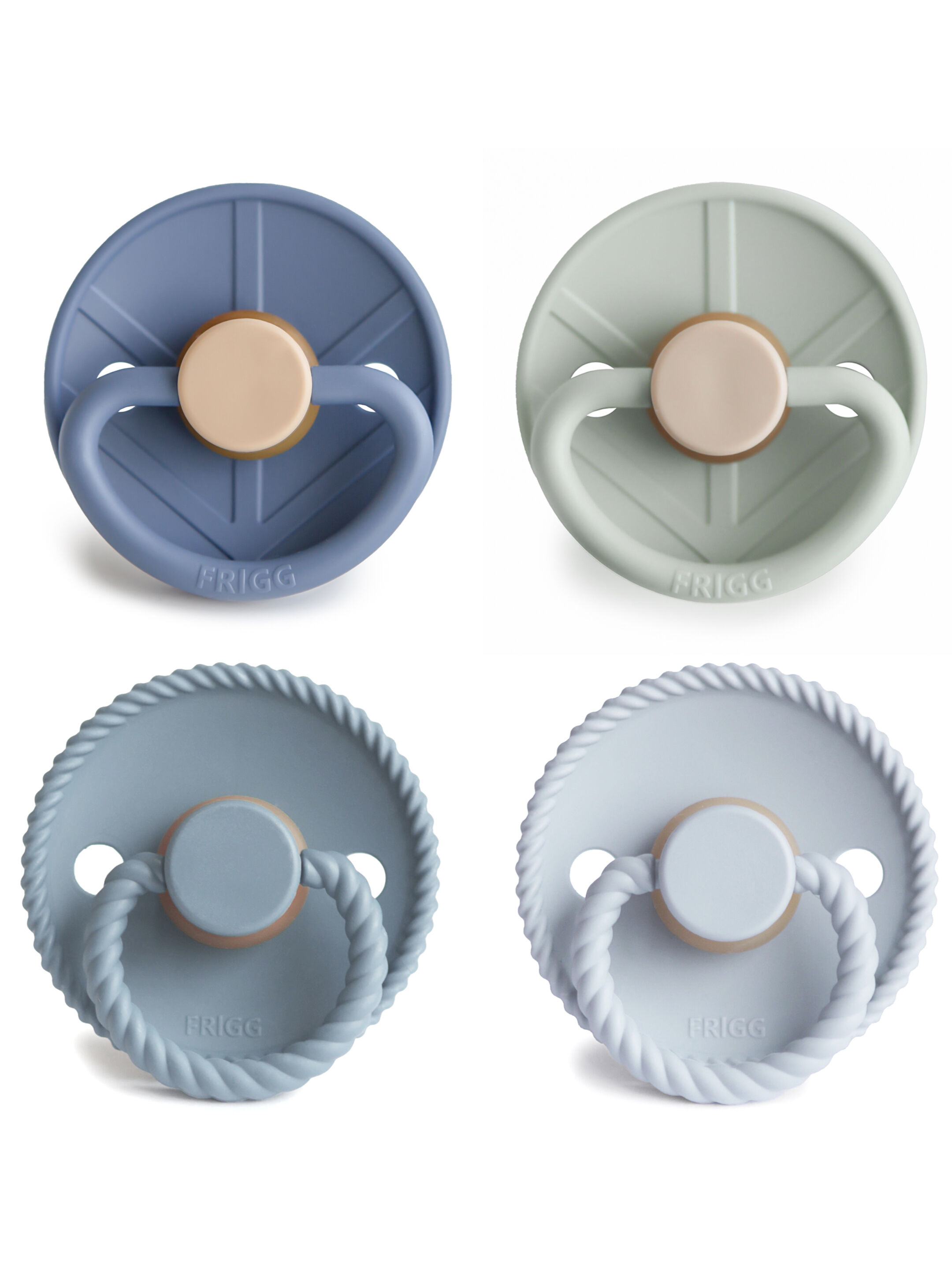 FRIGG Round Latex Baby Pacifier 0-6M 4-Pack Skyline Serenity - Size 1 image number 1