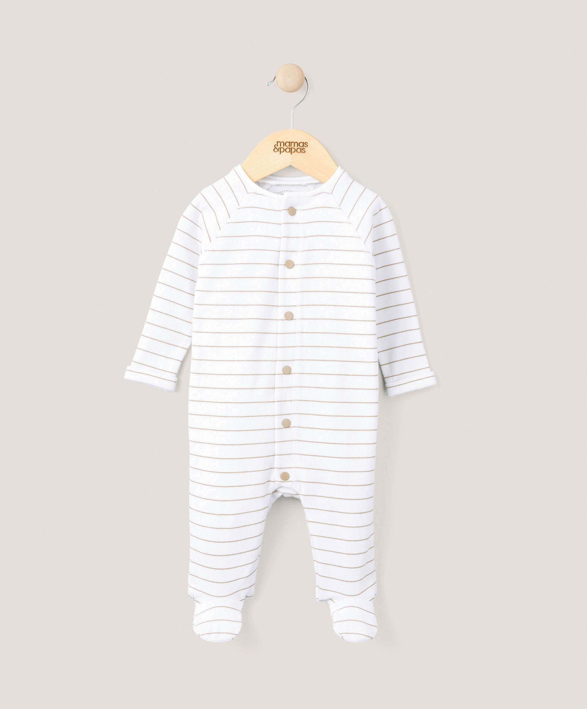 Stripe Sleepsuit - Toffee image number 1