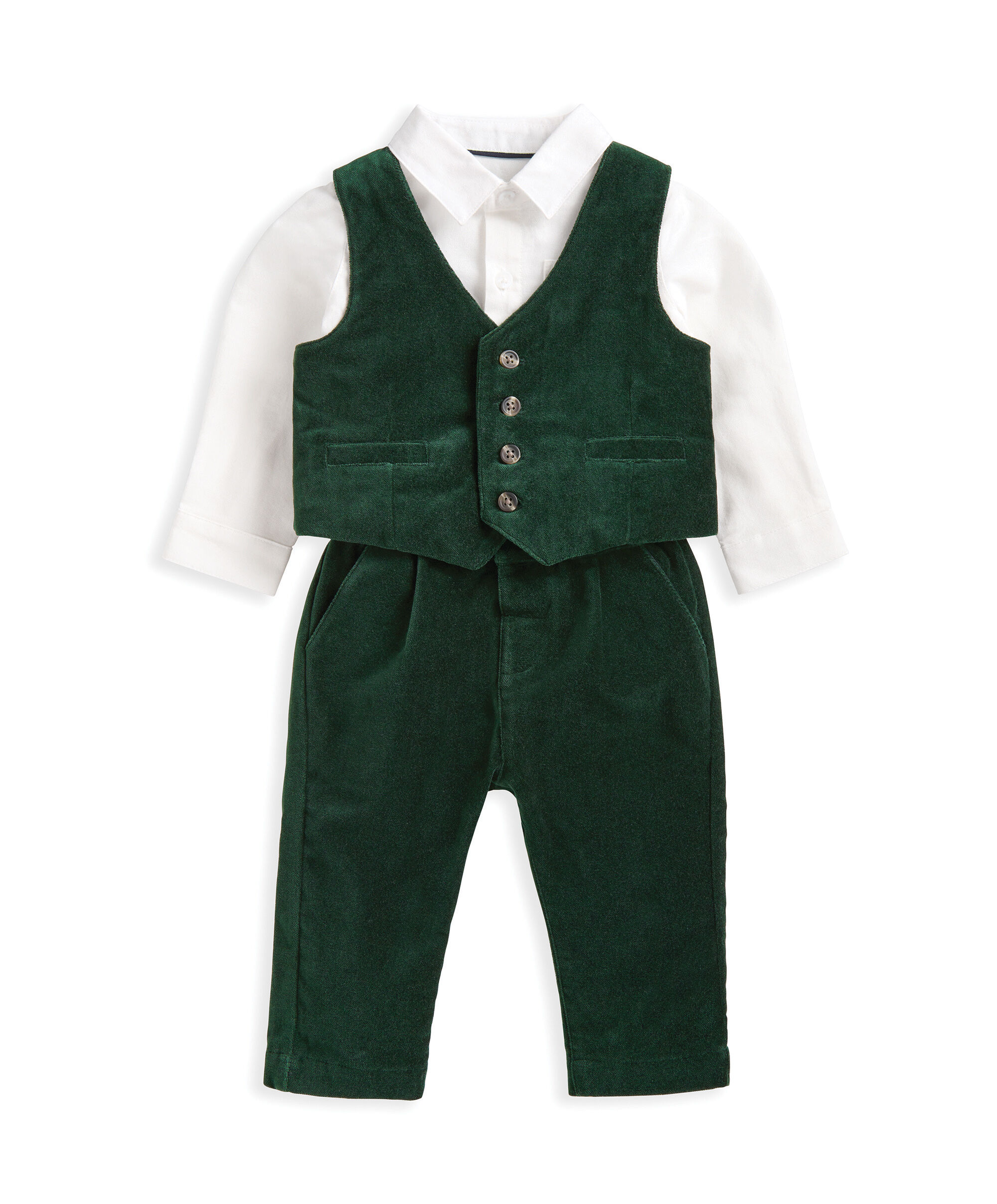 3 Piece Velour Suit Set - Emerald Green image number 2