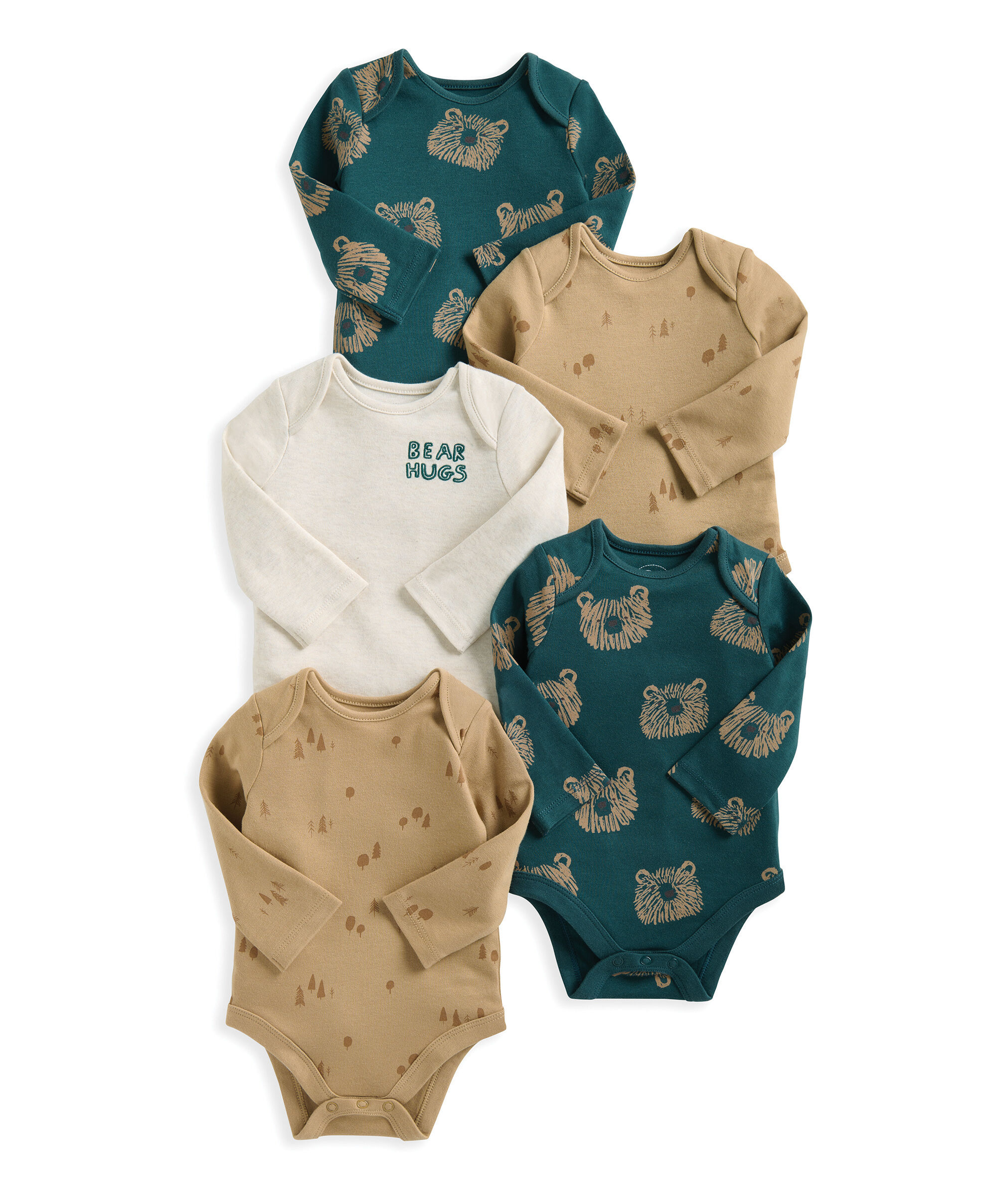 Bear Long Sleeve Bodysuits (Pack of 5) image number 2
