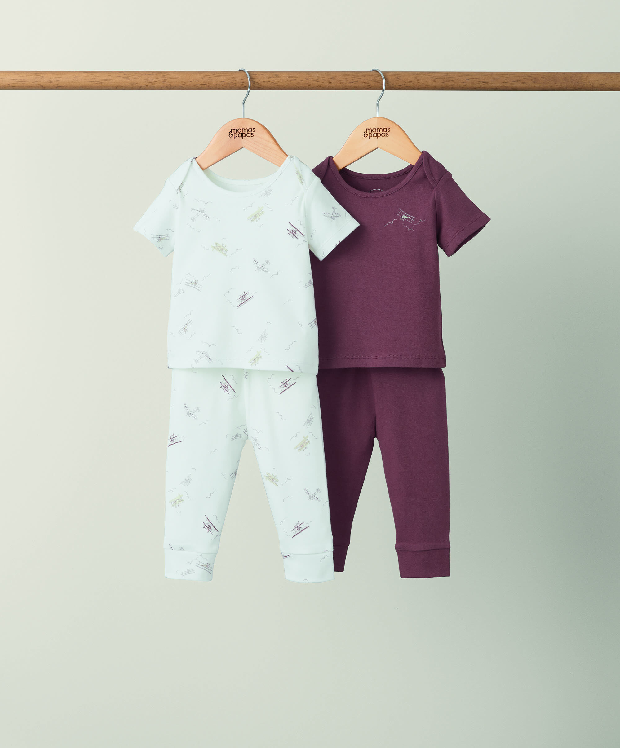 2 pack Nostalgic Travels Jersey Pyjamas image number 1