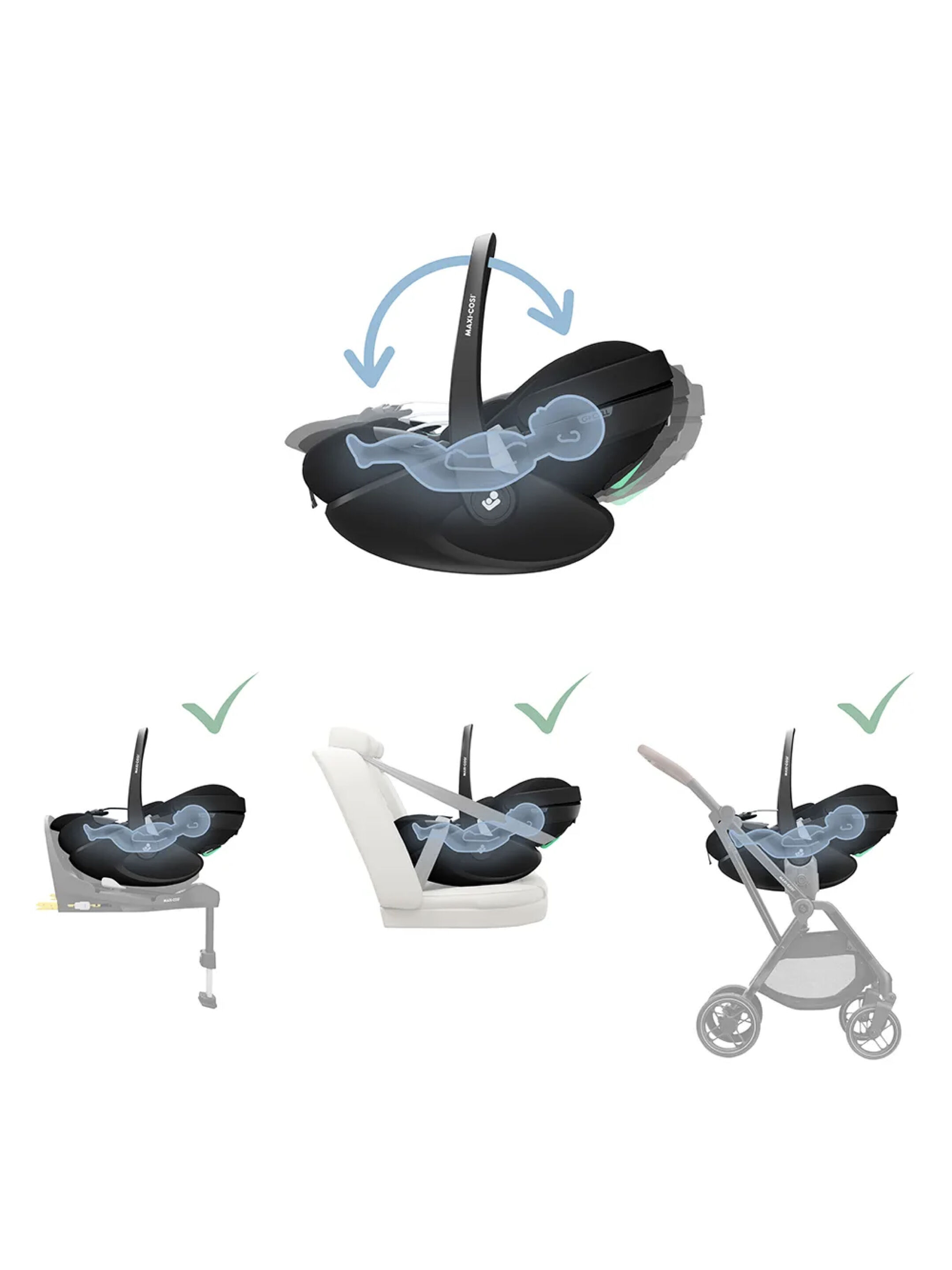 Maxi Cosi Pebble 360 Pro Car Seat - Black (from Birth - 15 Months/13 kg approx) image number 4