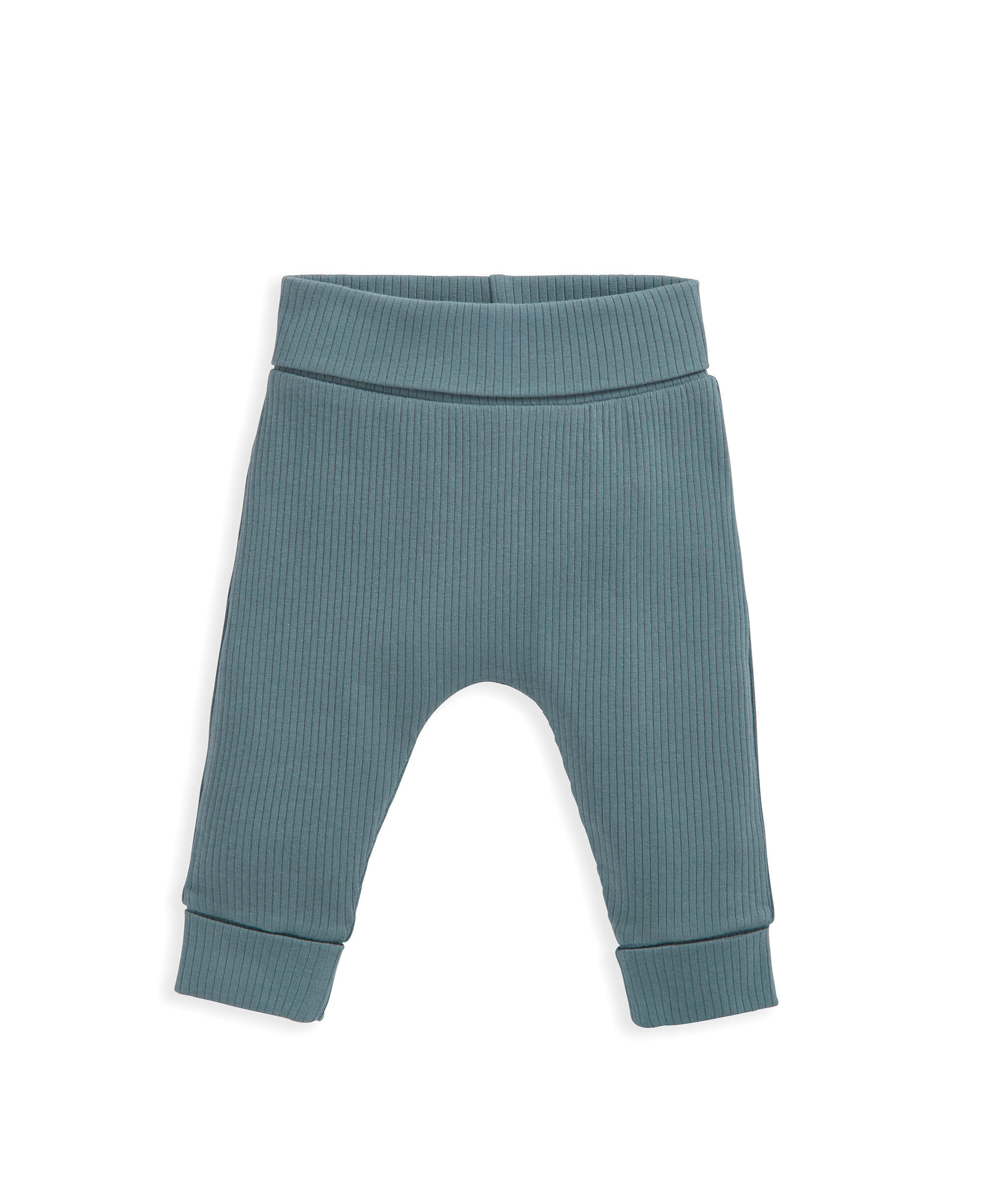 Organic Ribbed Bodysuit & Bottoms - Blue image number 3