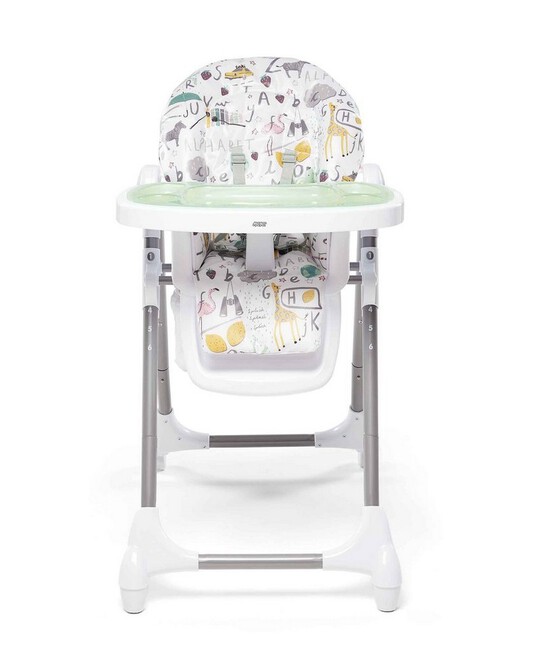 Snax Adjustable Highchair with Removable Tray Insert - Alphabet Silver image number 2