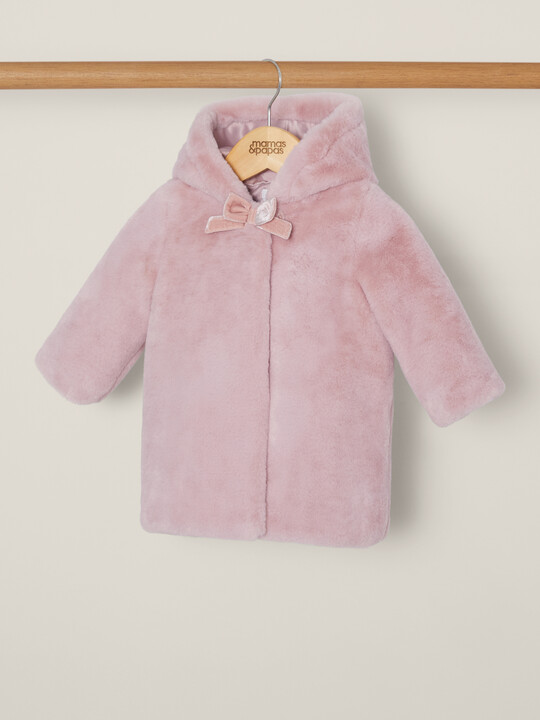 Pink Faux Fur Coat image number 1
