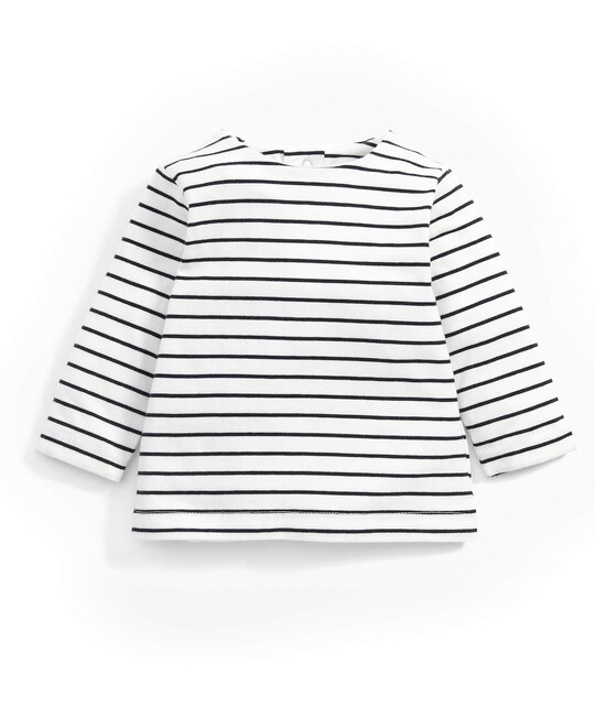Fleece Jacket & Striped T-Shirt Set image number 4