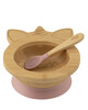 Citron Organic Bamboo Bowl 250ml Suction + Spoon Unicorn Blush Pink image number 1