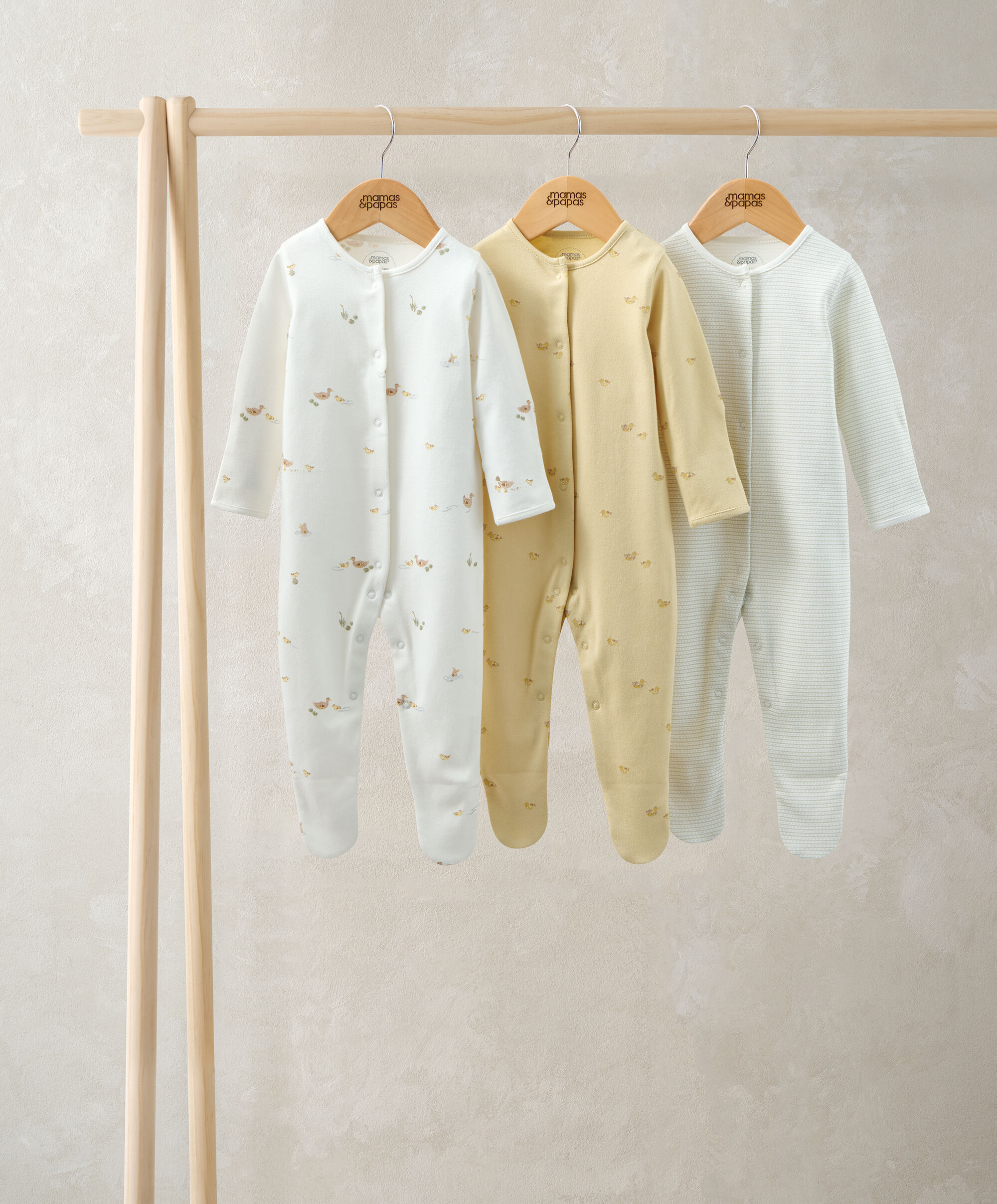 Duckling Sleepsuits (Pack of 3)  image number 1
