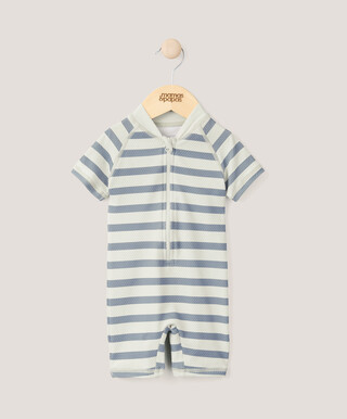 Short Sleeve Rashsuit Swimwear - Stripe